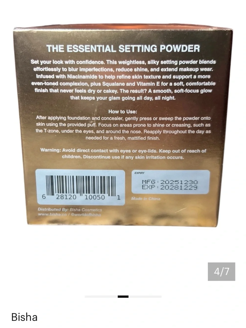 ISH Translucent Setting Powder in Rose Gold Box